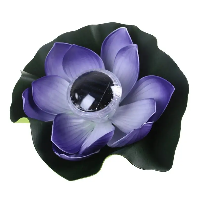 Solar Powered Floating Lotus Flower LED Light Waterproof