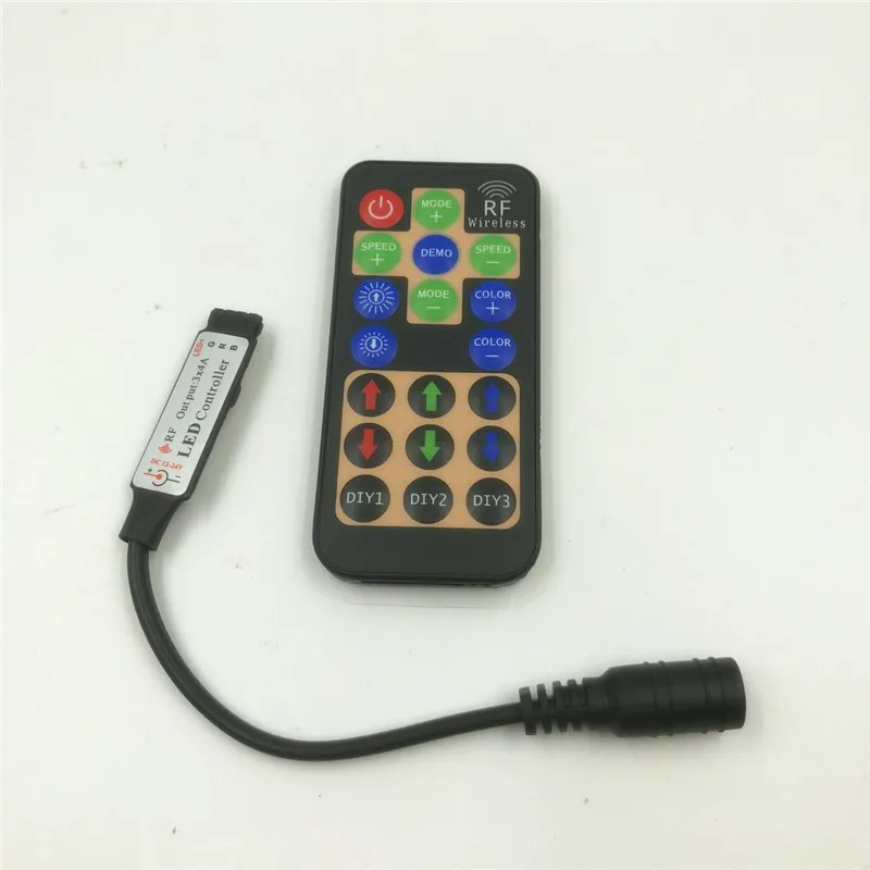 

20pcs Mini RGB LED Controller19 keys 3*4A with DIY function use for 5050 3528 LEDStrip light With RF Remote Control Dimmer