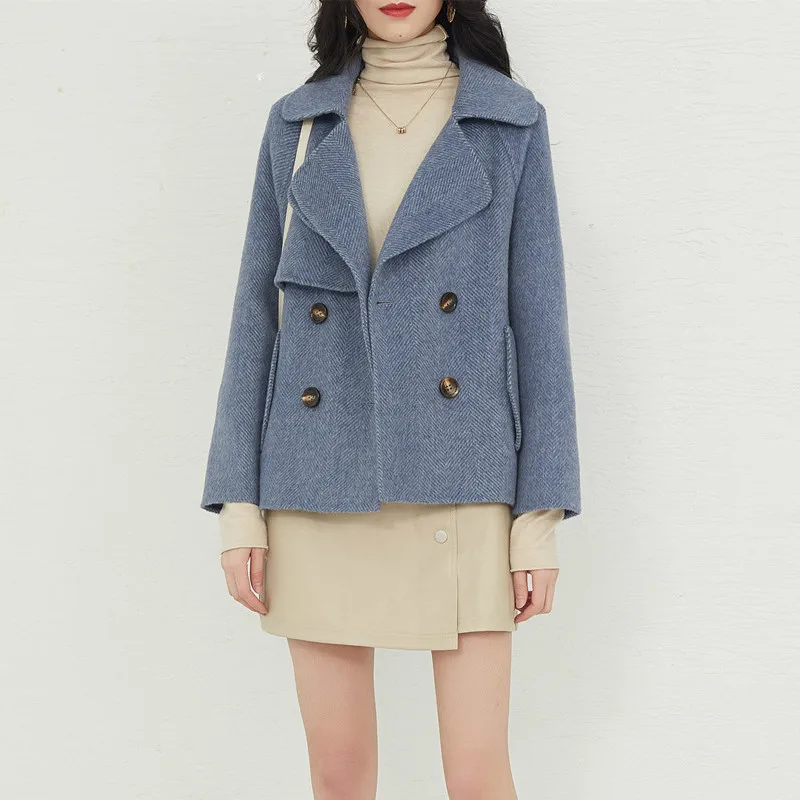 

Spring Autumn Jacket Women Clothes 2019 Elegant Alpaca Wool Coat Casual Korean Female Woolen Coats Outerwear JLF-2595 ZT2481