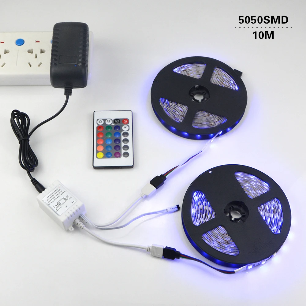Светодиодная лента RGB 1 комплект 5050 2835 3528 5 м 10 гибкая светодиодная 300 светодиодов