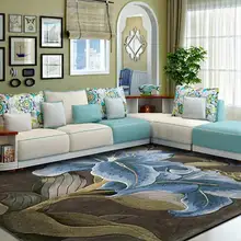 Шерстяные ковры для прихожей Цветочные Резные Большие размеры прямоугольные Нескользящие ковры для спальни гостиной