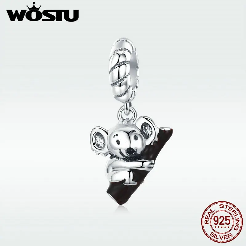 WOSTU 100% 925 пробы серебро коллекция животных Австралия коала с деревом Шарм