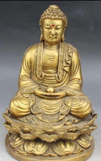 

xd 003385 25CM Chinese Tibet Buddhism Bronze Shakyamuni Sakyamuni Buddha Lotus Bowl Statue