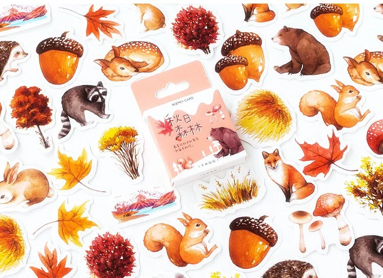 

H40-autumn forest diy decorative stationary stickers(1lot=46pieces)