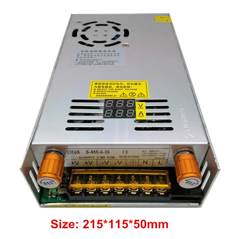  480W Adjustable Switching power supply with Digital display LED power supply DC 12V 5V 24V 36V 48V 