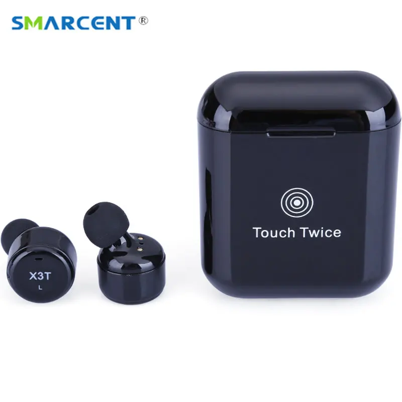 

X3T TWS Touch Button Wireless Bluetooth Earphones with Microphone Mini In ear Headsets Charge Box for IOS Android PK X2T X1T