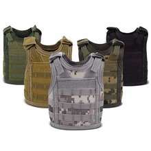 Tactical Mini Hunting Vest Beer Cover Vest Adjustable Molle Shoulder Straps Bottle Vest Water Bottle Carrier for Outdoor Soprts