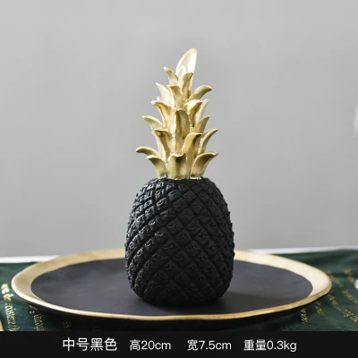 Креативная золотая статуя ананаса из смолы, домашний декор, ремесла, украшение комнаты, предметы, орнамент, имитация ананаса, статуэтка, подарки - Цвет: M