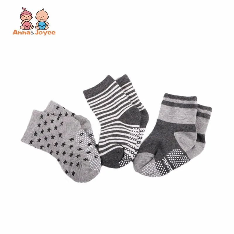 Meias de Borracha Meias de Assoalho Pares Lote Algodão Bebê Antiderrapante Pequenas Crianças 1-3 Anos 12 - 100% 5 (12 pares lote) 100% algodão bebê meias