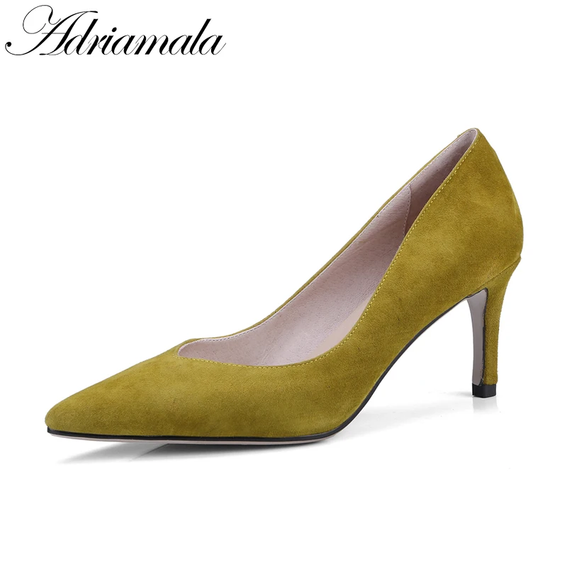 

2018 Pointed Toe Office Lady Shoes Brand Designer Spring Summer New Fashion High Heels Pumps Shoes For Women Adriamala