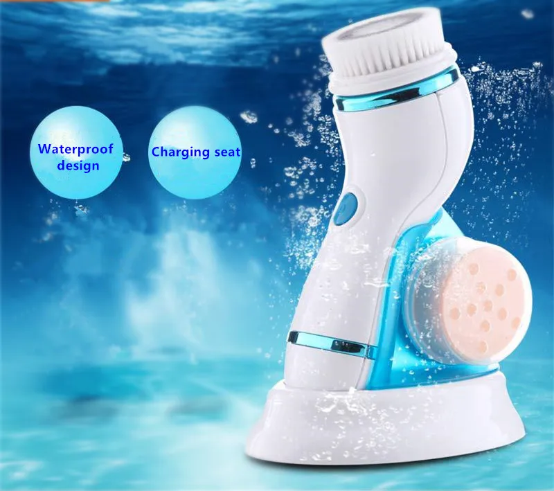 4 in 1 Electric Facial Cleanser Deeply Cleaning Brush Face Care Beauty