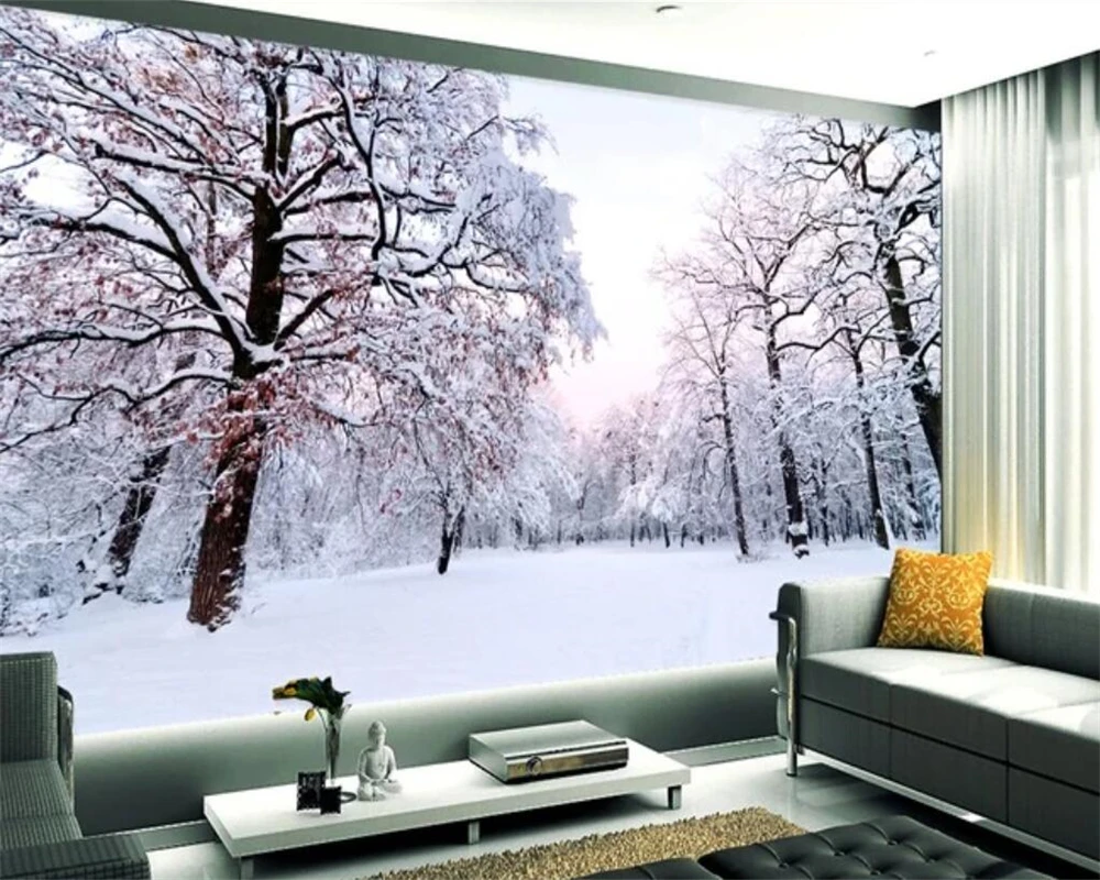 Beibehang зимний Снежный пейзаж настенные обои HD Лось гостиная спальня ТВ фон декоративный фон стены 3d обои
