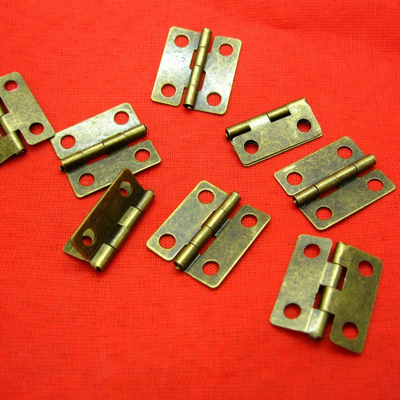 

18*16MM Rounded hinges Box Hardware Accessories Small hinge Wooden gift tin bronze hinges Provided screws Wholesale