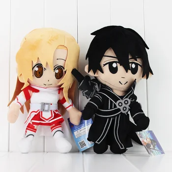 

2Styles Anime Sword Art Online SAO Plush Toy Kirito Asuna Soft Stuffed Doll Kirigaya Kazuto Kids Toys Free Shipping