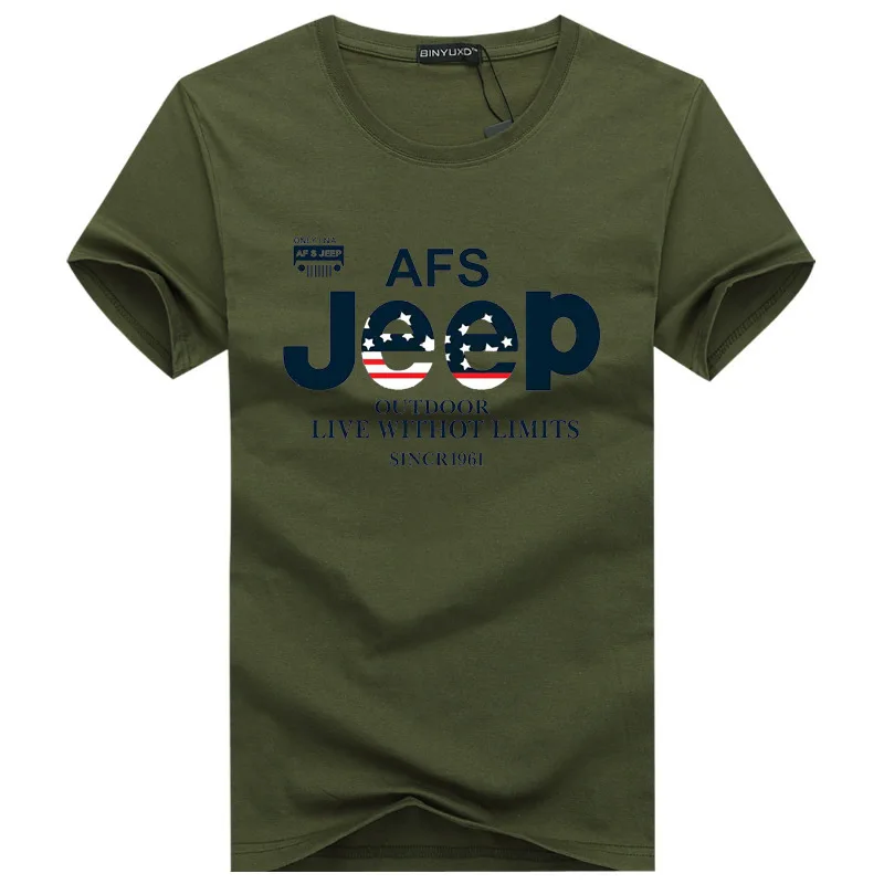 AFS JEEP брендовая летняя футболка мужская хлопковая с коротким рукавом Военная футболка армейская тактическая футболка размера плюс M-5XL Мужская футболка - Цвет: 3
