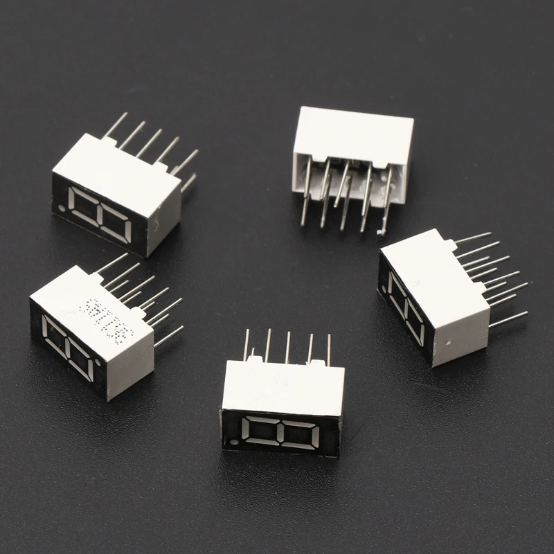 

5Pcs 0.36" Common Cathode 1 Bit 10 Pin 7 Segment Red LED Display Digital Tubes