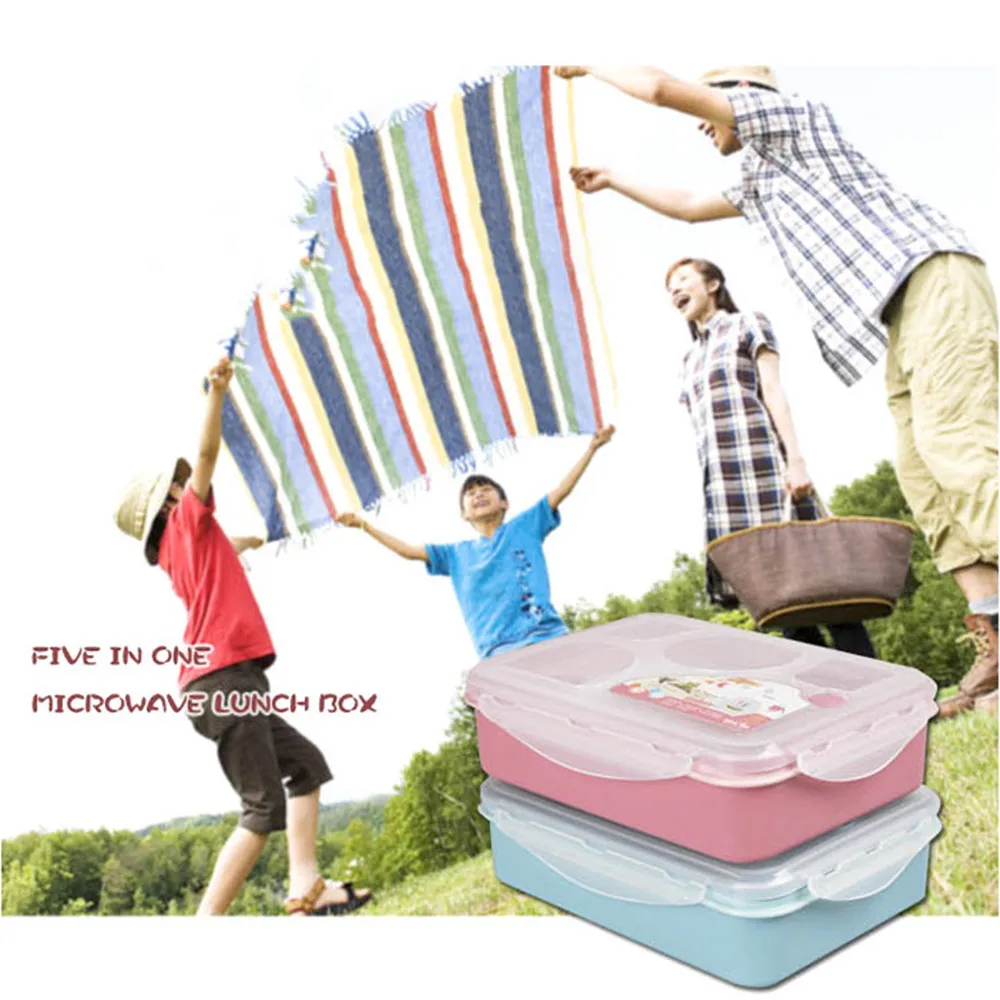 

PP Lunch Box Leak-Proof Independent Lattice Bento Lunch Box For Home Outdoor Kids Bento Box Portable Food Container