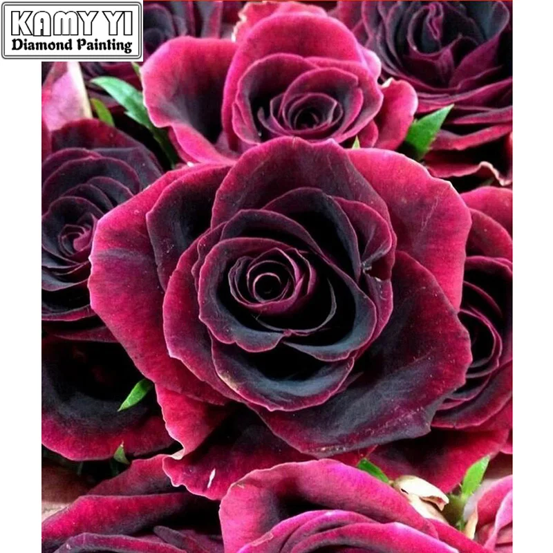 

Needlework Diy Diamond Embroidery Red Flowers Diamond Painting Cross Stitch Full Square Drill Diamond Mosaic Picture