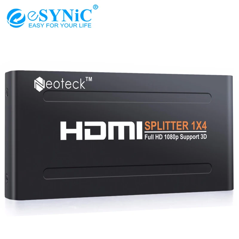 ESYNiC 1080P 4-канальный HDMI сплиттер с USB мощностью 1*4 усилитель видеосигнала коммутатор для 3D HDTV PC SKY PS3 xbox 3D 1920x1080 сплиттер