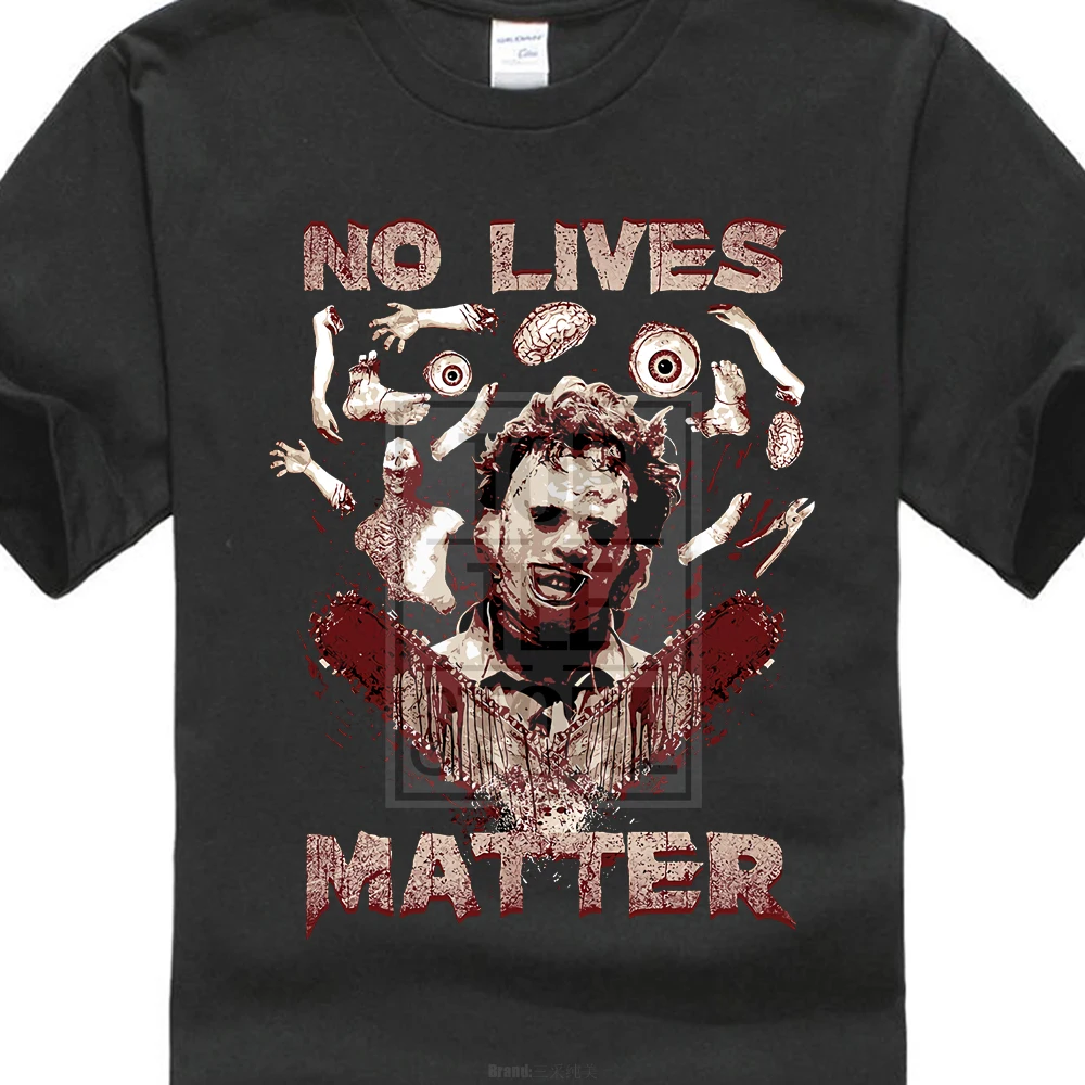 

High Quality T Shirt Short No Lives Matter Leatherface T Shirt, Horror T Shirt, Scary Movie T Shirt, Crew Neck Summer For Men