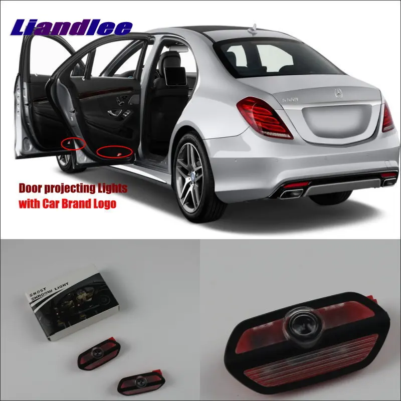

Liandlee For Mercedes Benz S 2014~2015 Door Ghost Shadow Lights Car Brand Logo LED Projector Welcome Light Courtesy Doors Lamp