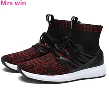 Spring and Autumn Socks Men Running Shoes Air Mesh Sports Shoes Flyknit Sneakers Outdoor Camping Platform Training Shoes