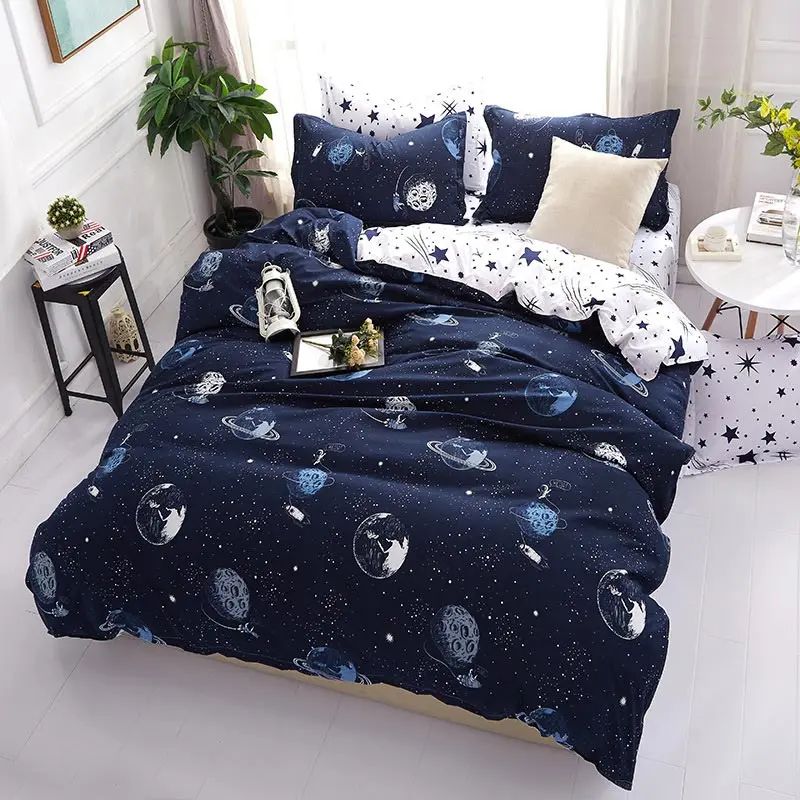 

Planet 4pcs Girl Boy Kid Bed Cover Set Duvet Cover Adult Child Bed Sheets And Pillowcases Comforter Bedding Set 2TJ-61017