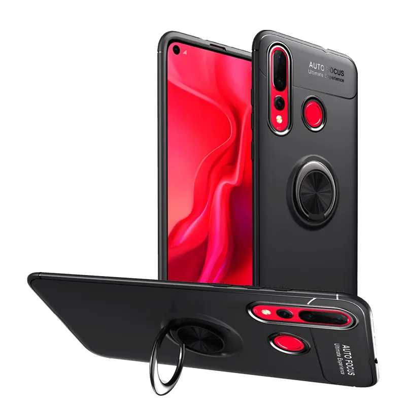 

Silicone Case For Huawei Nova 4 Phone Cover MAKEULIKE Soft Protection Coque For Huawei Nova 4 Case Fundas With Ring Stand