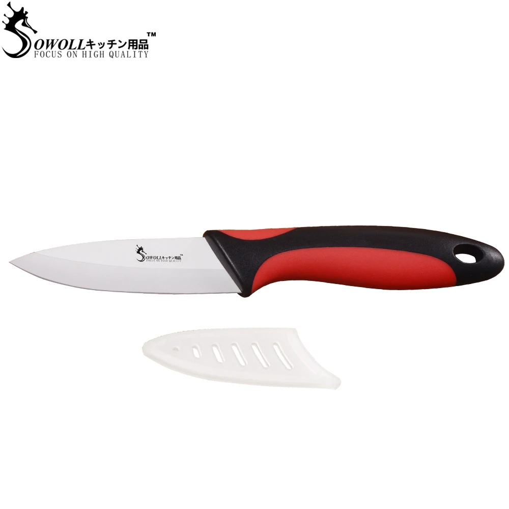 SOWOLL Top Quality Zirconia Ceramic Knife 3" Ergonomic Grip Design