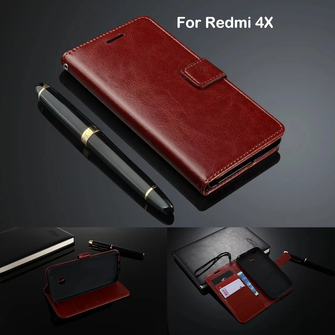 Original Phone Case For Redmi 4X Flip Case Cover Wallet For Xiaomi redmi 4X Leather Case Luxury Ultra Thin Card Holder Holster