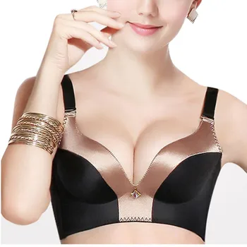 

Female Underwear Women Lingerie Sexy Deep V Bra Comfy Wired Free Padded Bra For Women Push Up Brassiere