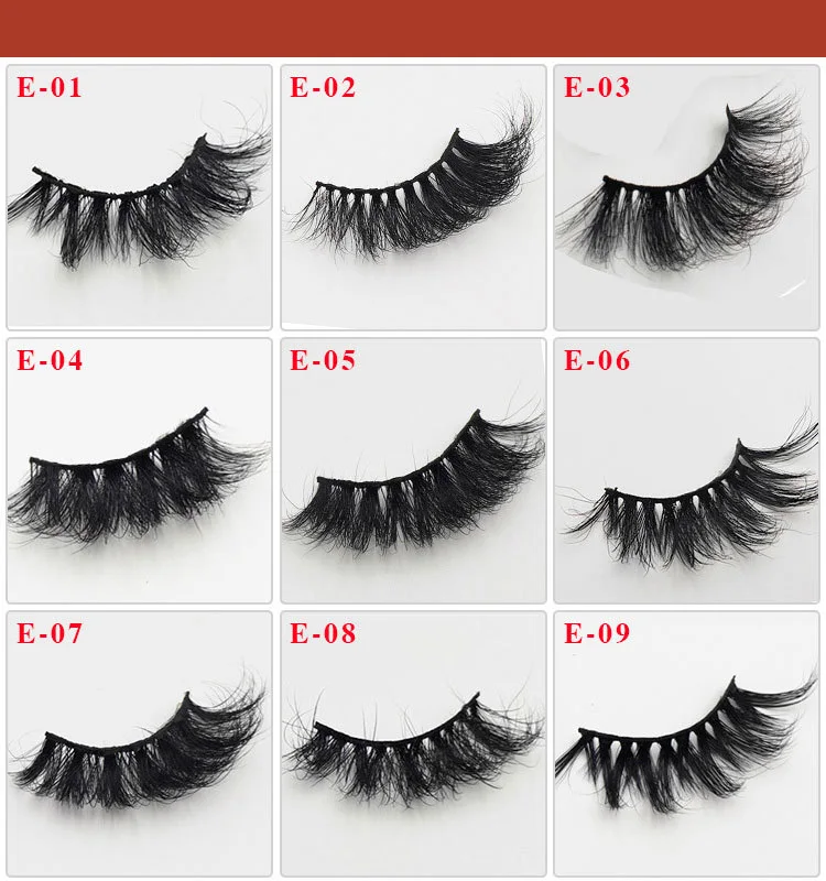 

5D hand mand False eyelashes 25mm Super Long Mink Hair Fake eyelash thick eye lashes Stereoscopic multilayer 1 set = 1 pair