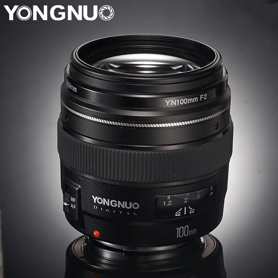 YONGNUO YN100mm F2 AF/MF Средний телеобъектив для Canon EOS DSLR камера 100 мм фиксированное фокусное расстояние EF монтажный порт 600D 60D 80D 6D 5D3