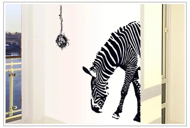 Vogels nest schets zwart zebra paard dier jongen kamer decoratie