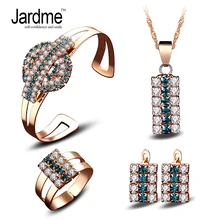 

Jardme Luxury Gold Color Jewelry Sets Multicolor AAA Cubic Zircon for Women Wedding Bridal Jewelry Sets Valentines Day Gifts