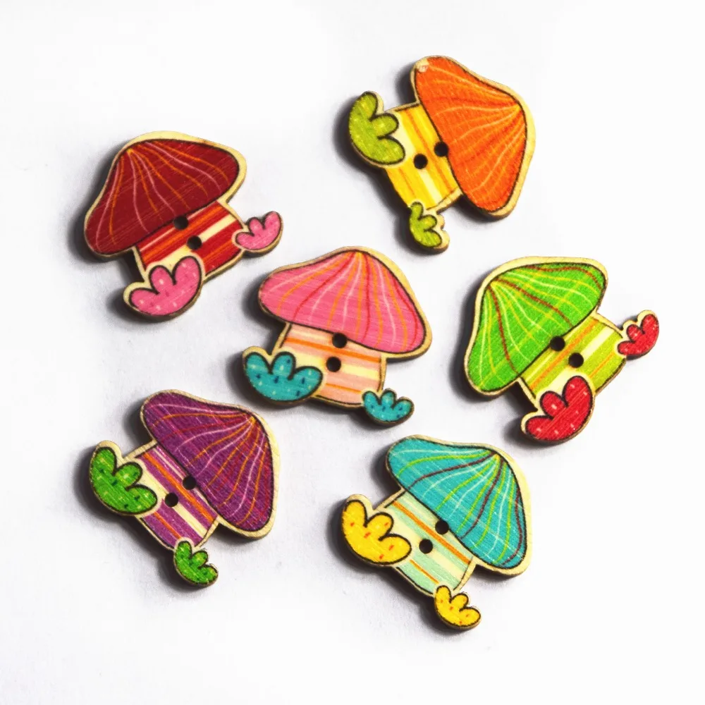 Buy 50pcs mixcolor Mushroom Decorative Buttons Sewing