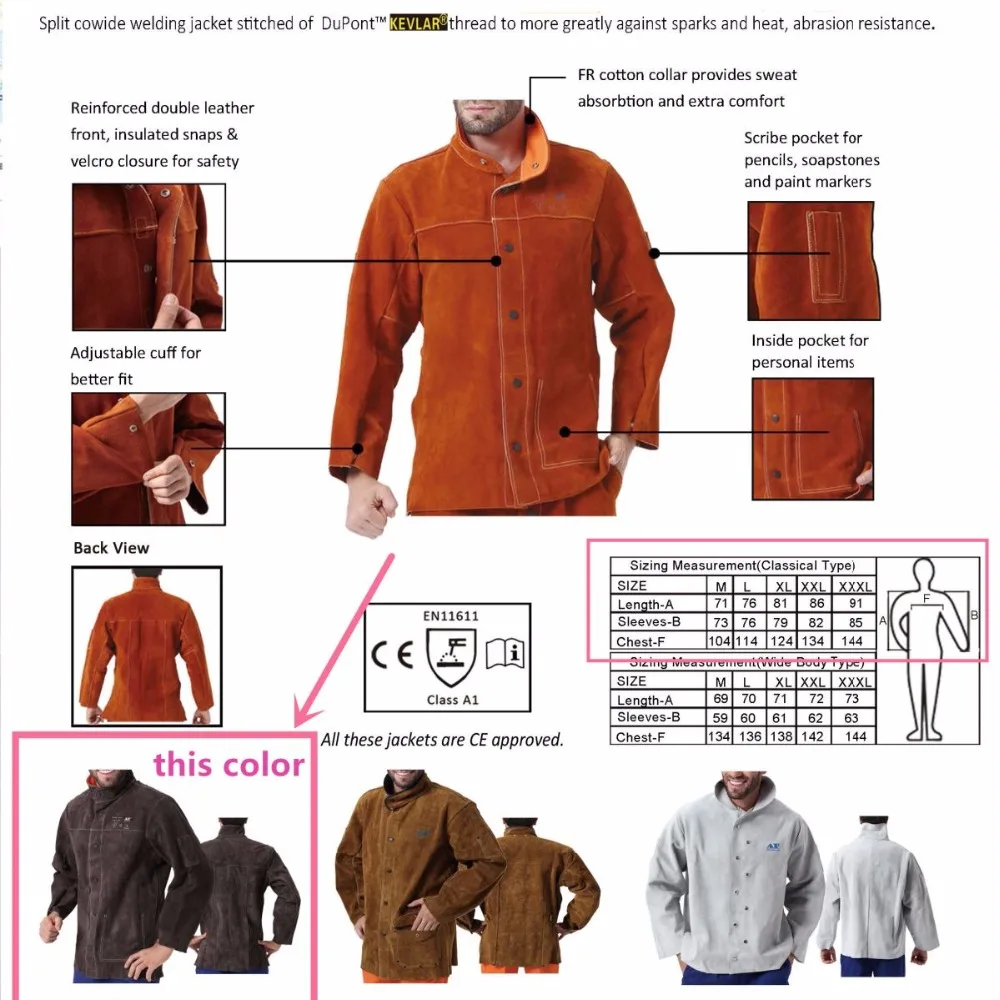 HD full leather welding jacket_