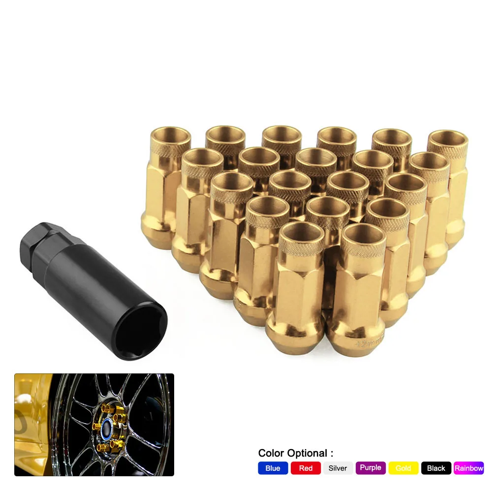

Auto Steel Acorn Rim Extended Open End racing Wheel Lug Nuts M12X1.5 With One Key LN013