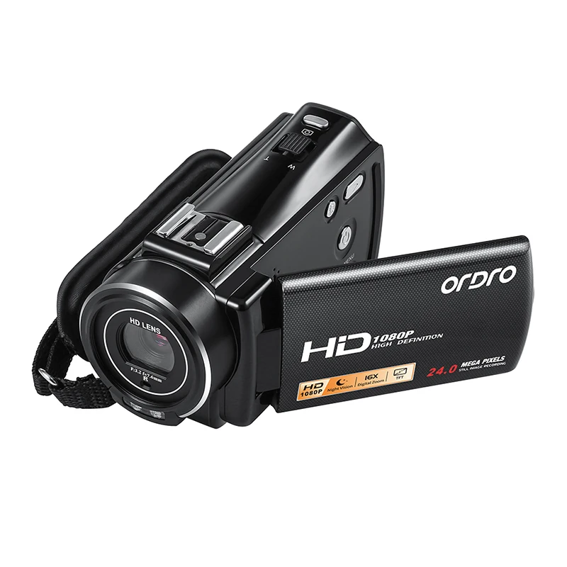 Ordro HDV V7 Plus Цифровая камера HD 1080P 3 'экран ИК ночного видения профессиональная