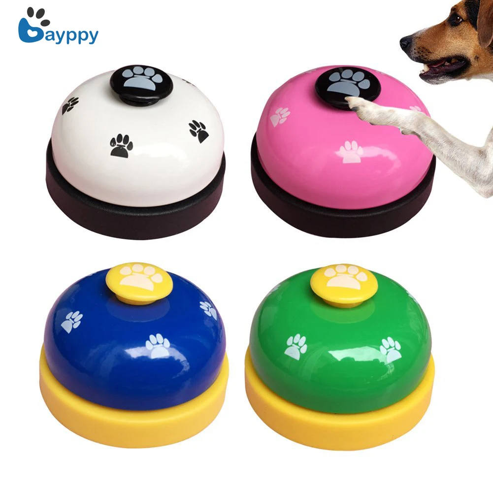 Pet Toy Training Called Dinner Small Bell Footprint Ring Dog Toys For