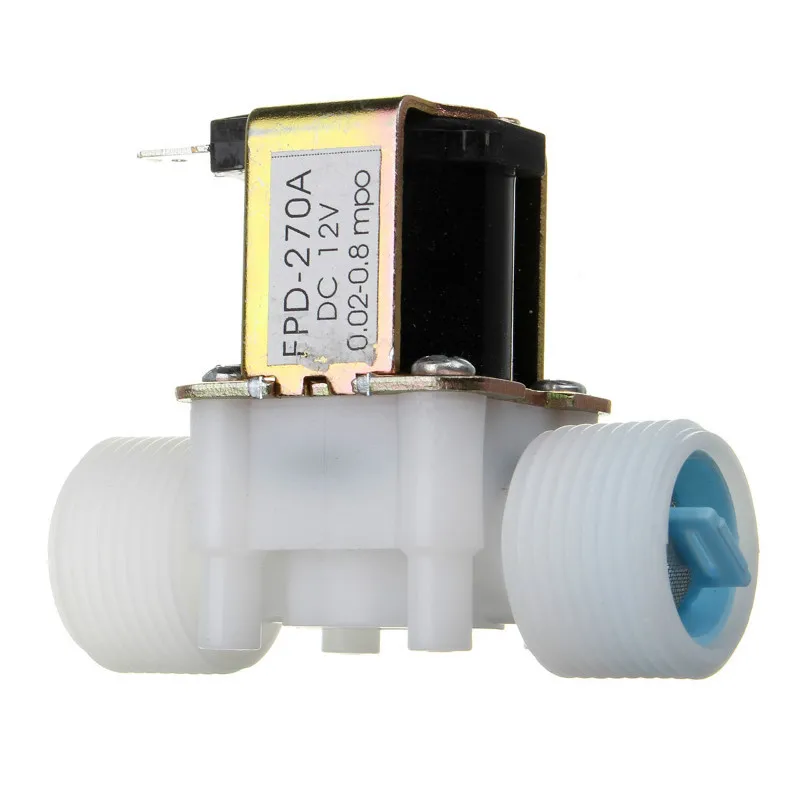 

12V Plastic Electric Water Solenoid Valve DC 3/4" N/C Normally Closed Inlet Flow Control Water Filters