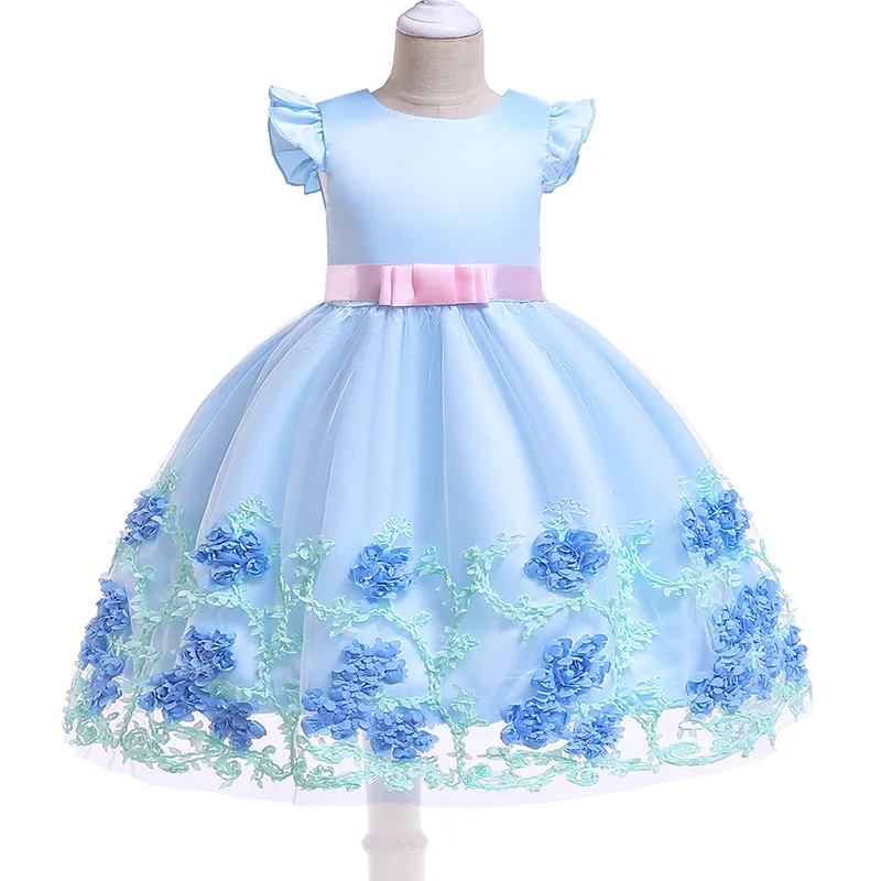 

Baby Girls Flower Dress For Girls Formal Wedding Party Dresses Kids Princess Dress Children Clothing Wedding flower girl dress