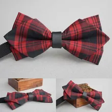 Красный плед в британском стиле мужские повседневные двойной воротник Жених галстук-бабочка общие, свадьба галстук-бабочка, мужчины галстуки, галстуки