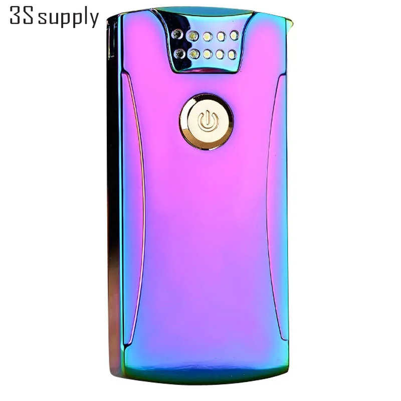 Ultrathin Metal Electronic Double Arc Lighter Windproof Cigarette Lighters Luxury Rechargeable font b USB b font