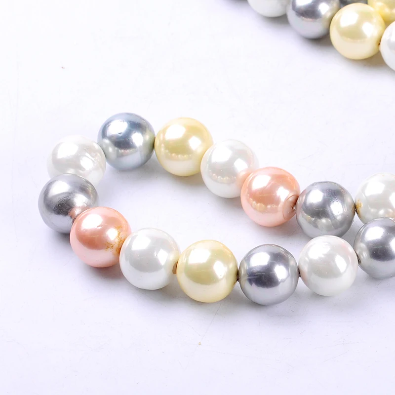 1pack/lot 18mm Fashion Round Ball Natural Shell Pearl Loose Spacer Beads Mixed Multi Colours DIY for Jewelry & Craft necklace