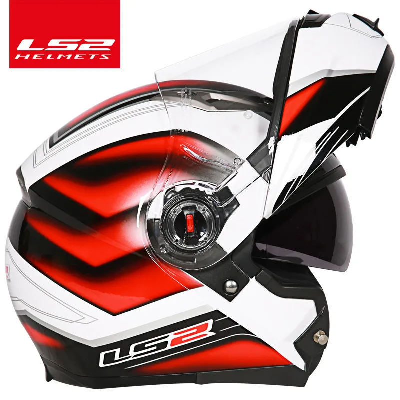 LS2 FF370 флип moto rcycle шлем casco moto двойной козырек Полный лицевой Шлем может изменить противотуманные линзы шлем moto ECE утвержден - Цвет: red Underworld