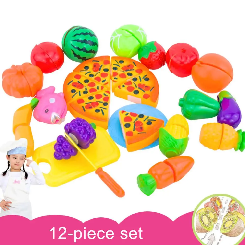 

24Pcs Mini Pizza Fruit Vegetable Cutter Kid DIY Pretend Play Educational Toy Set