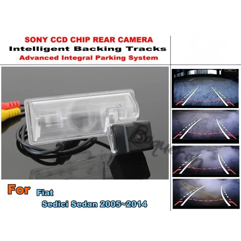 

For Fiat Sedici Sedan 2005~2014 Smart Tracks Chip Camera / HD CCD Intelligent Dynamic Parking Car Rear View Camera