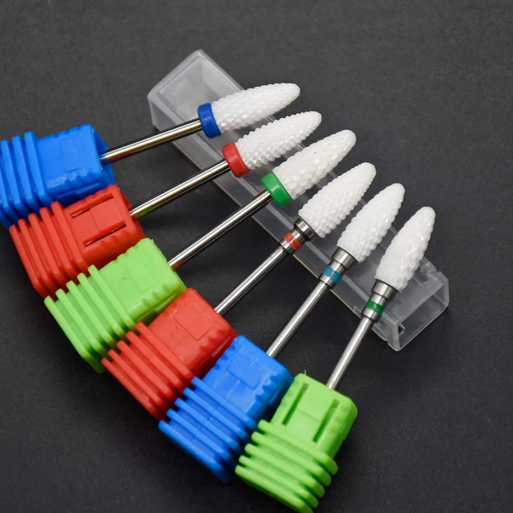 

JEWHITENY Milling Cutter Ceramic Nail Drill Bits For Electric Manicure Machines Pedicure Accessories Nail Art Tools Nail Files