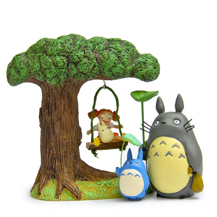 Free Shipping cartoon mini doll cute Totoro Tree DIY scene children play house toy decoration for Potted plants action figure | Игрушки и